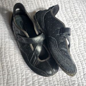 Diesel Ceara Ballet Flats Sporty Black Leather With Cross Strap